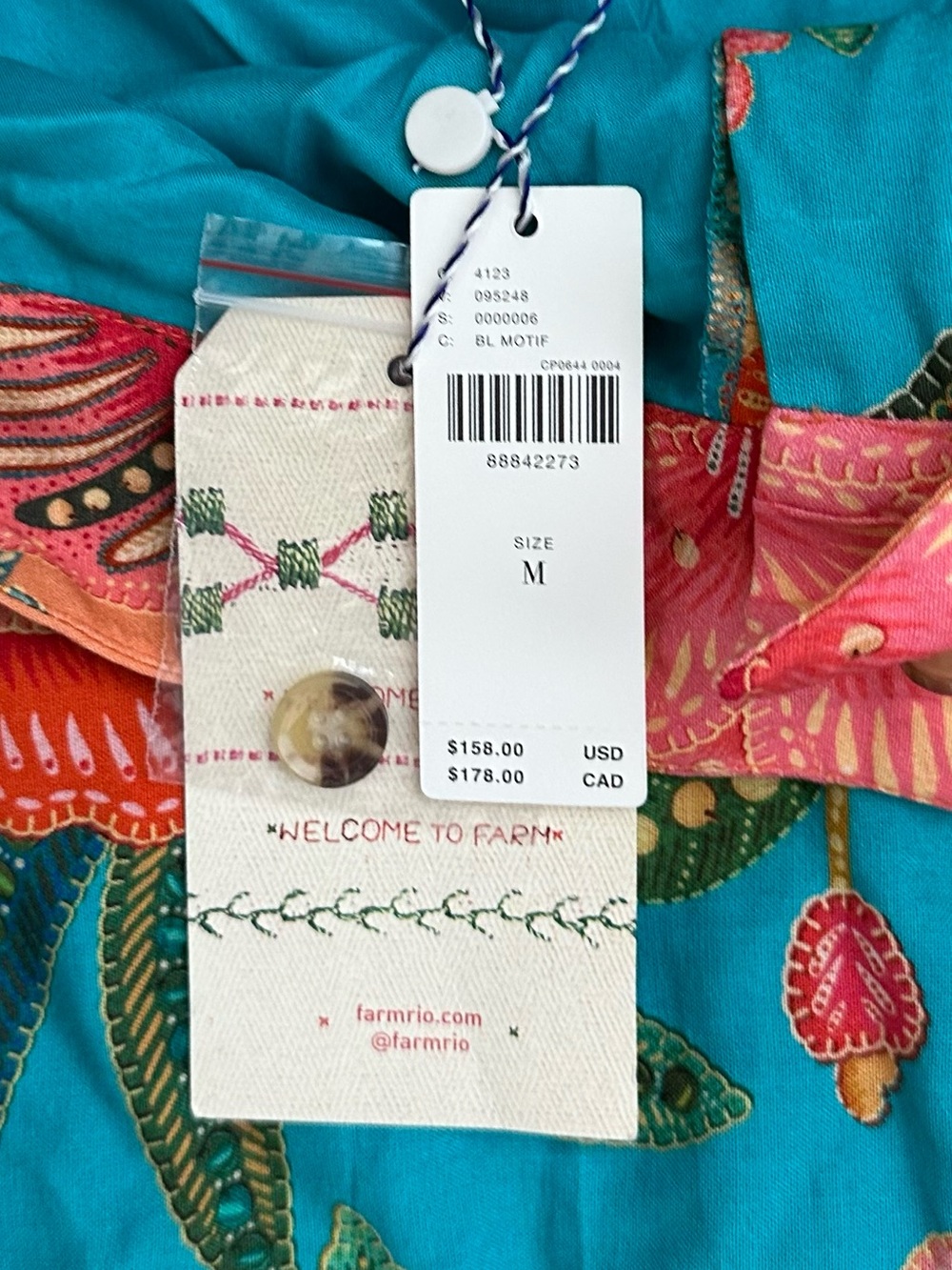 FARM Rio Teal & Coral Floral Pants - Picture 4 of 6